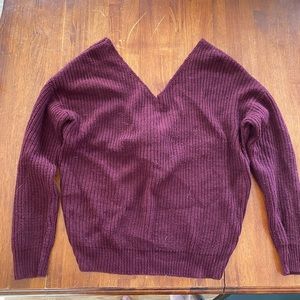 Maroon open back sweater